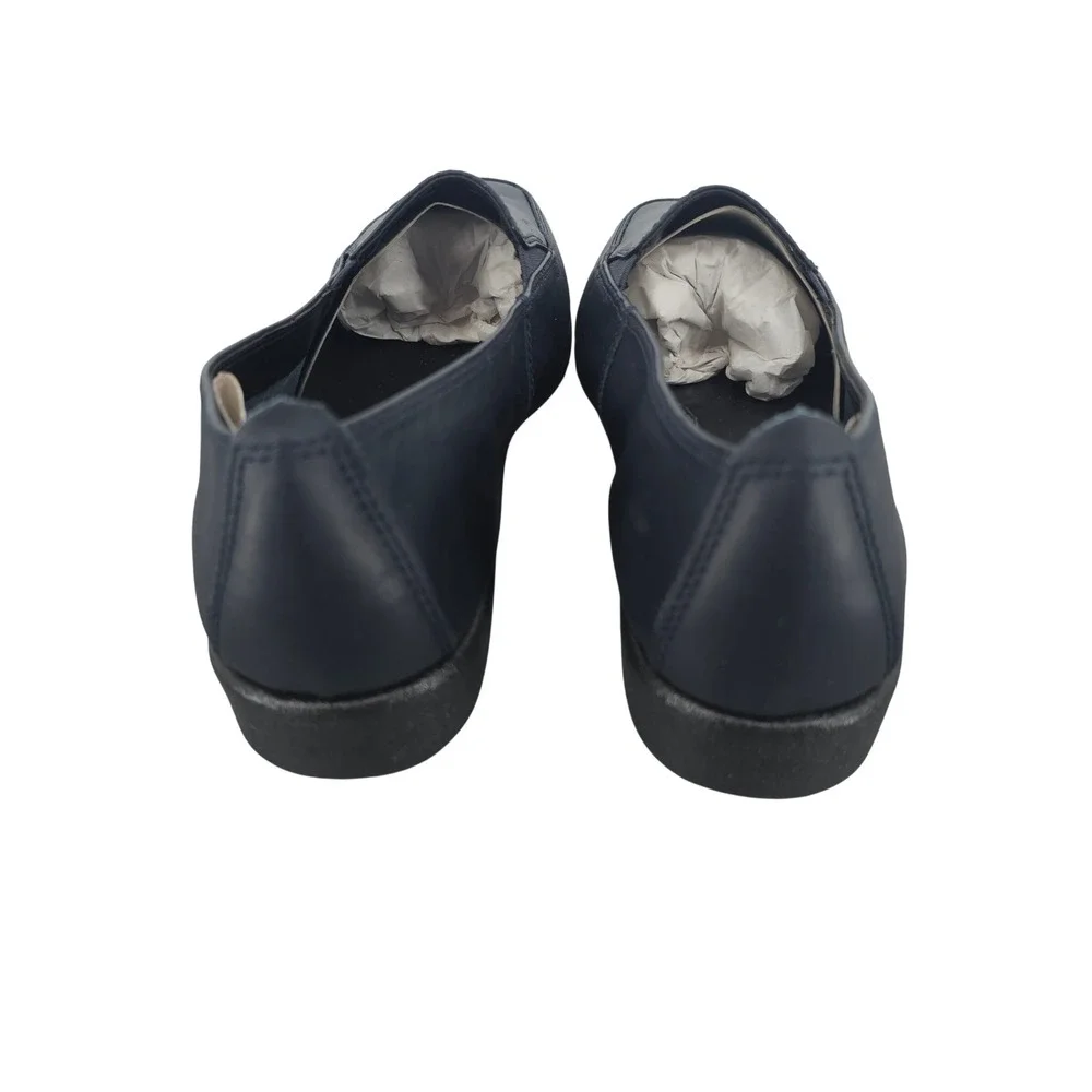 Hush Puppies Heaven Navy Leather Loafers Womens 9.5 EW H55537 Slip‎ On Shoes
